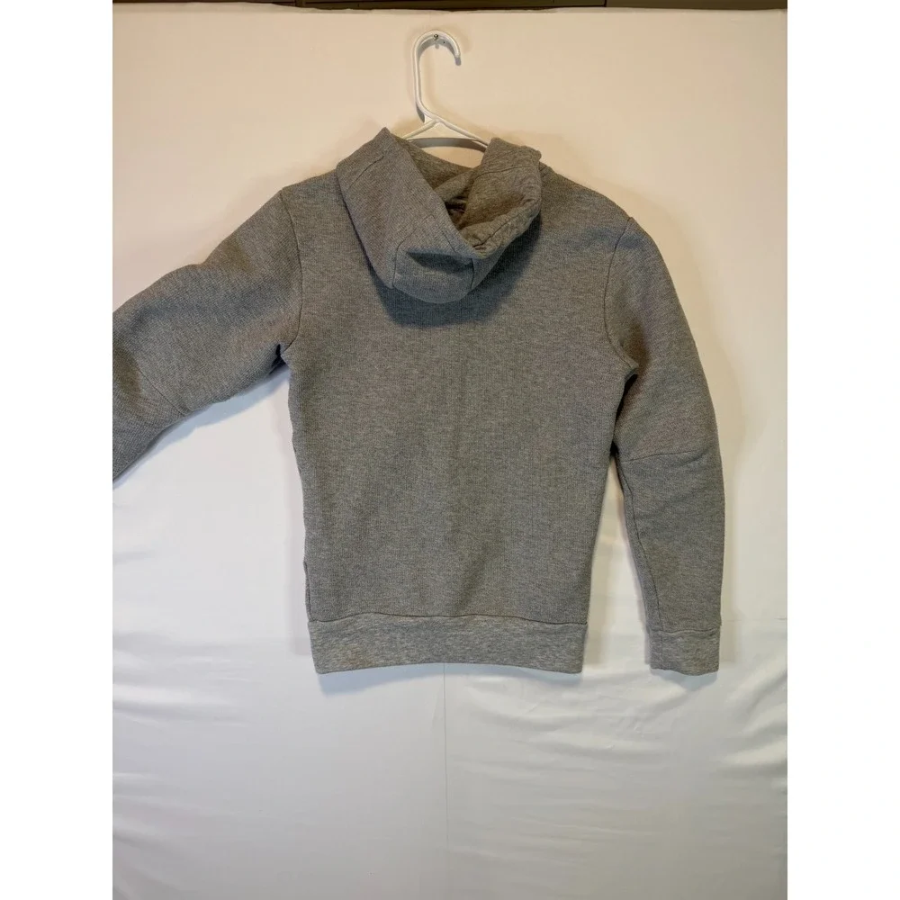 Adidas Full Zip Hoodie Jacket Mens XS Gray Gold Logo Thick Heavy